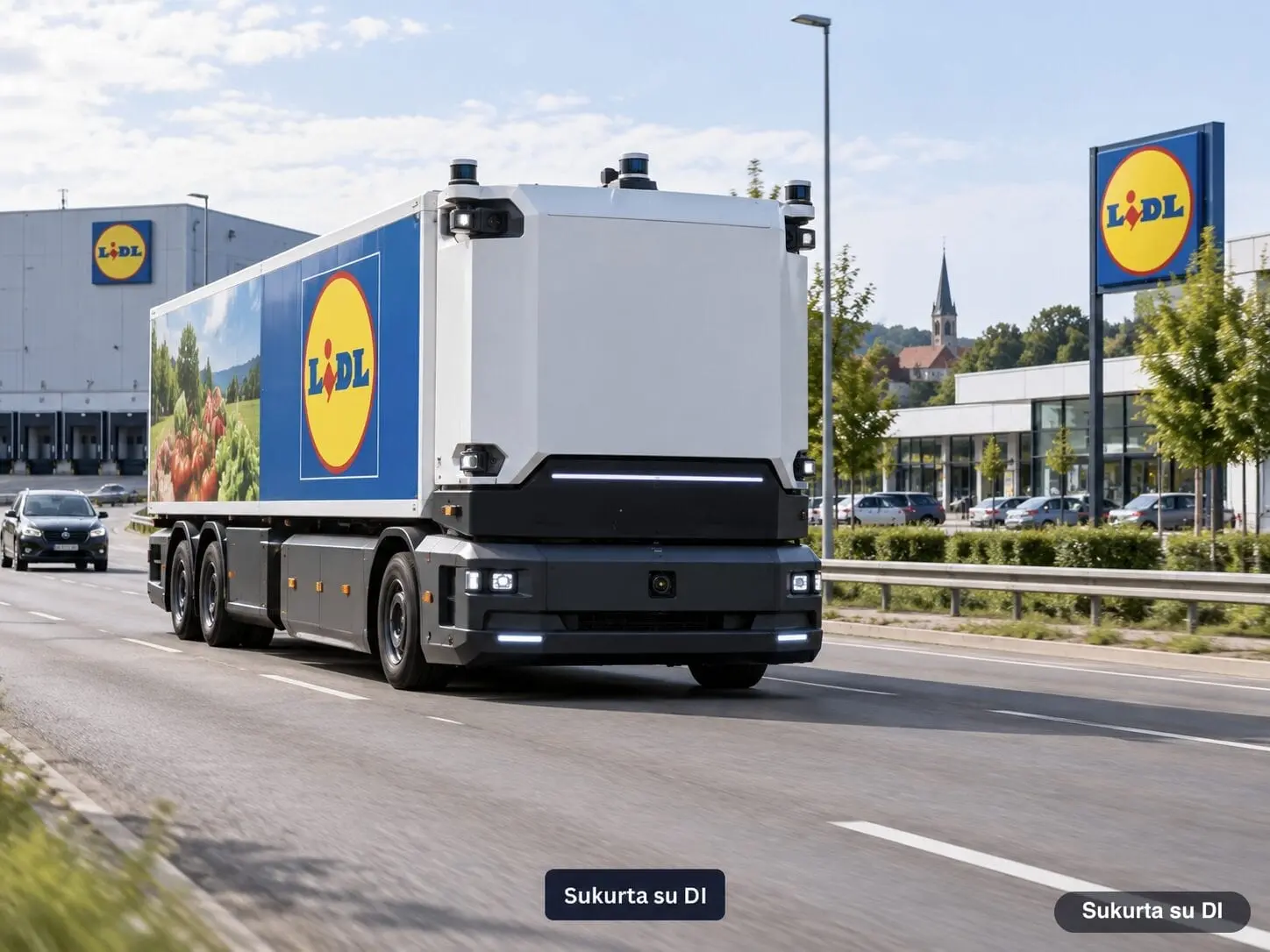 Vokietijoje – istorinis žingsnis: „Lidl“ prekes jau veža sunkvežimis be vairuotojo
