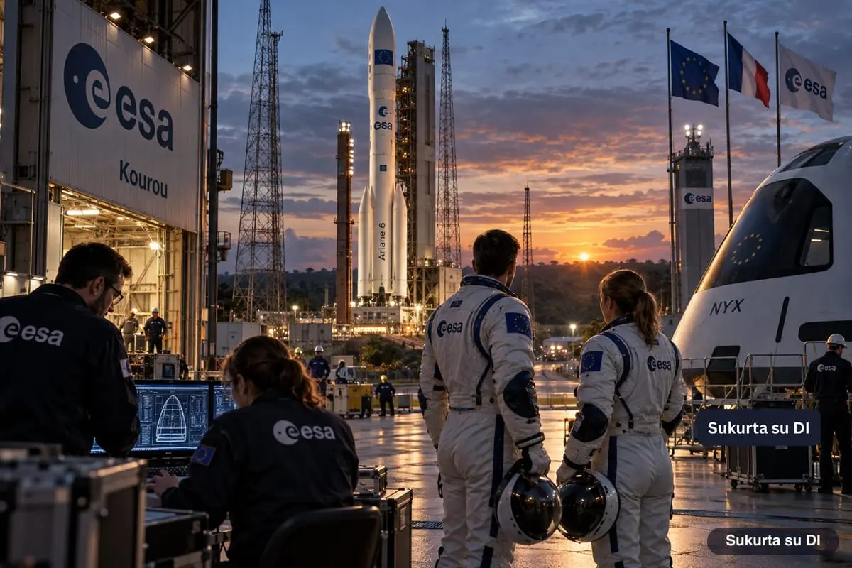 Europa nori pati skraidinti astronautus į kosmosą: E. Macronas siūlo per 10 metų nutraukti priklausomybę nuo JAV