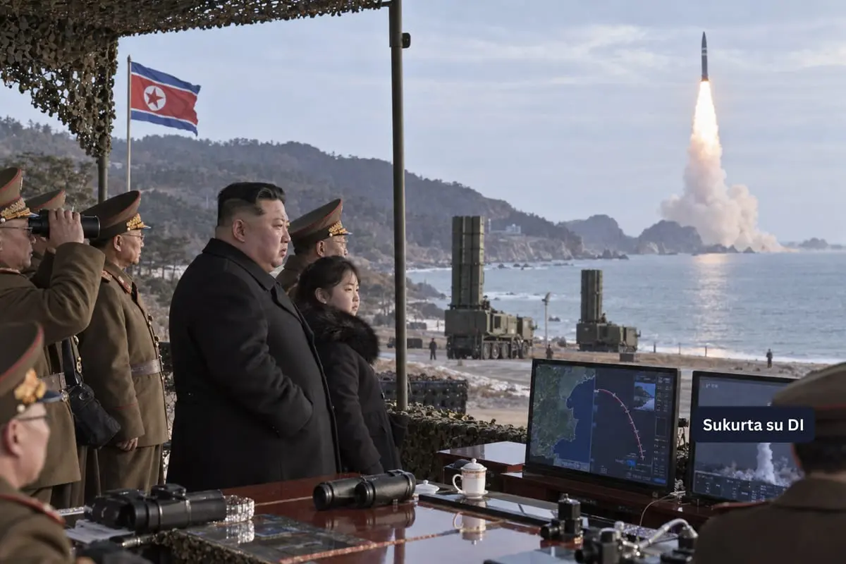 Kim Jong Unas pristatė naujo tipo raketą: Šiaurės Korėja grasina priešams „nepagydomu galvos skausmu“