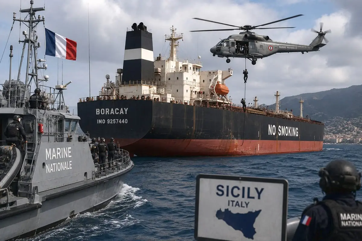 Prancūzija smogia Rusijos „šešėliniam laivynui“: prie Sicilijos perimtas dar vienas naftos tanklaivis