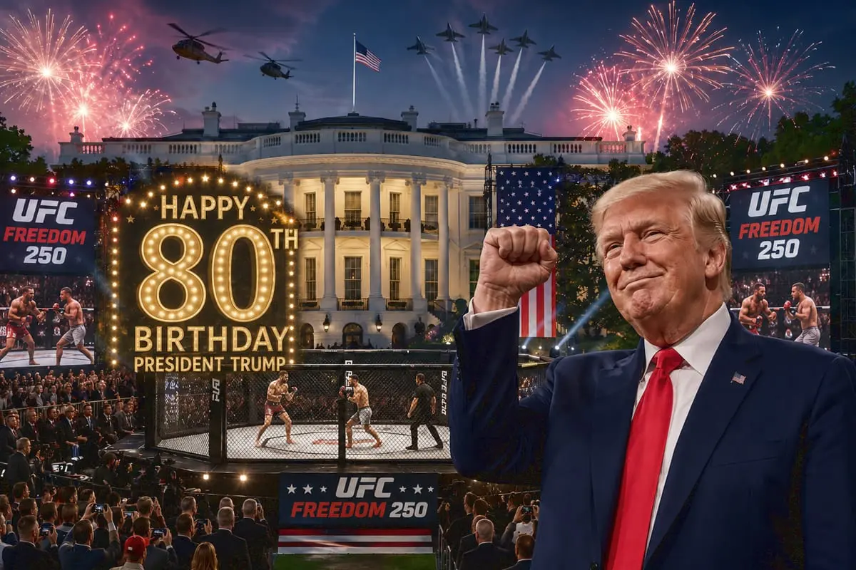 D. Trumpas 80-metį pavertė politiniu spektakliu: UFC narvas ir Baltųjų rūmų šou