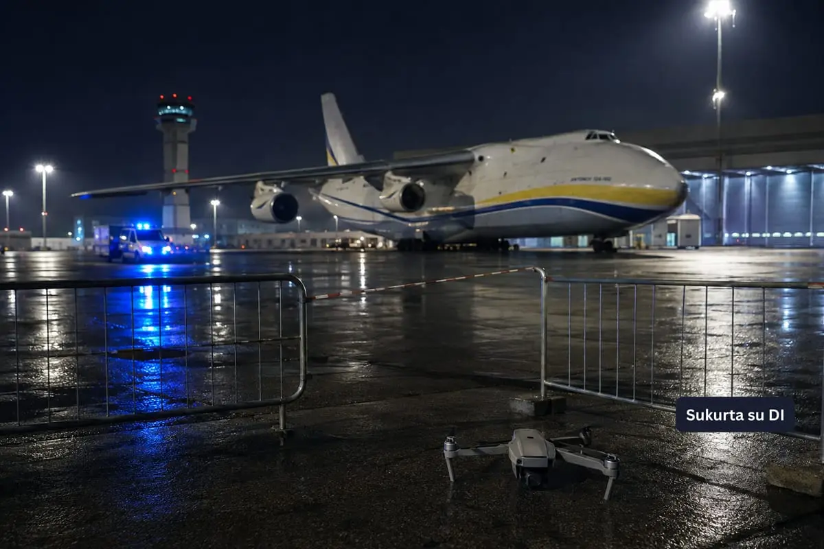 Dronas prie Ukrainos lėktuvo sustabdė Leipcigo oro uostą: tiriama, ar prie jo buvo pritvirtintas sprogmuo