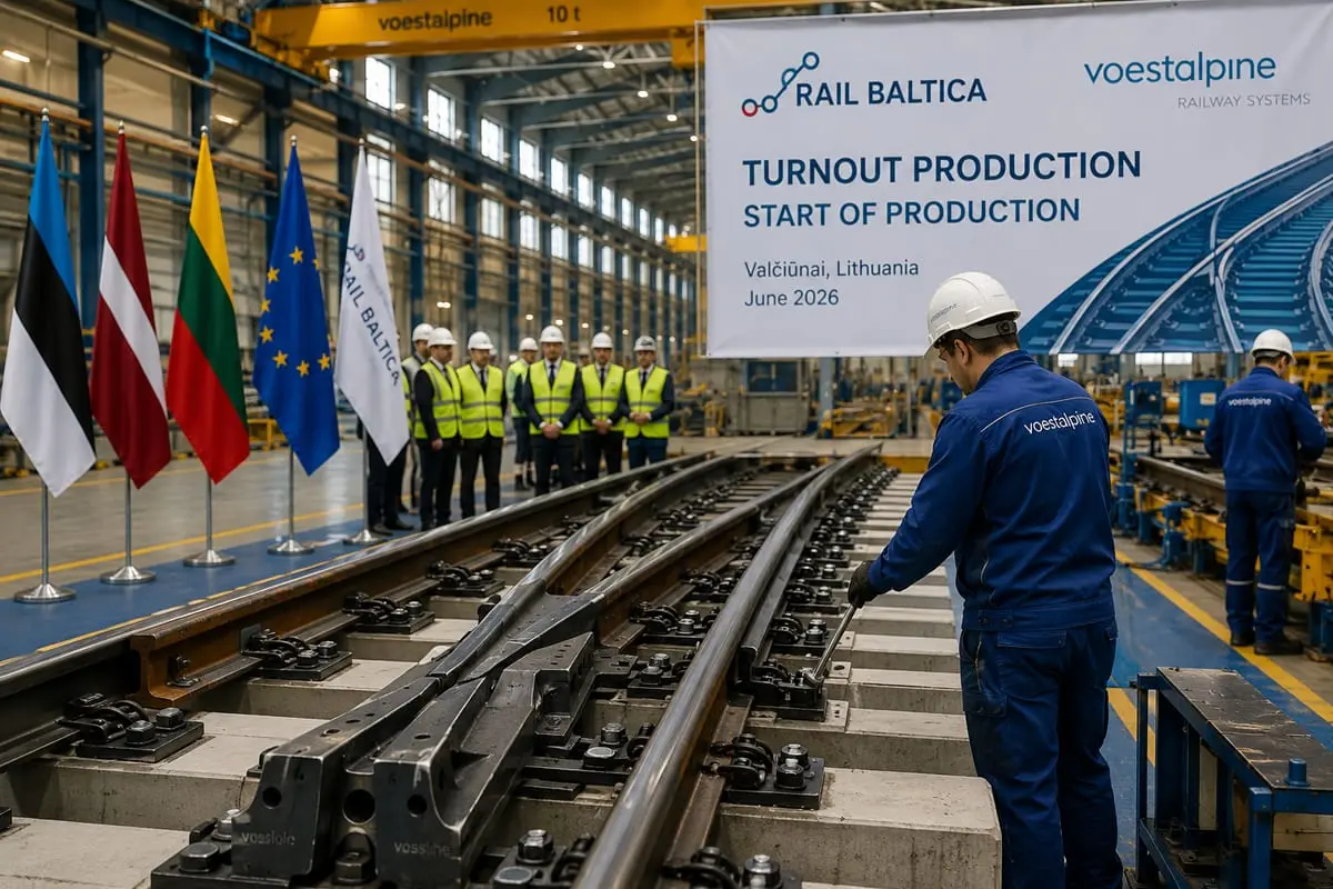 „Rail Baltica“ pajudėjo nuo popieriaus prie metalo: Valčiūnuose pradedama gaminti viena svarbiausių geležinkelio dalių