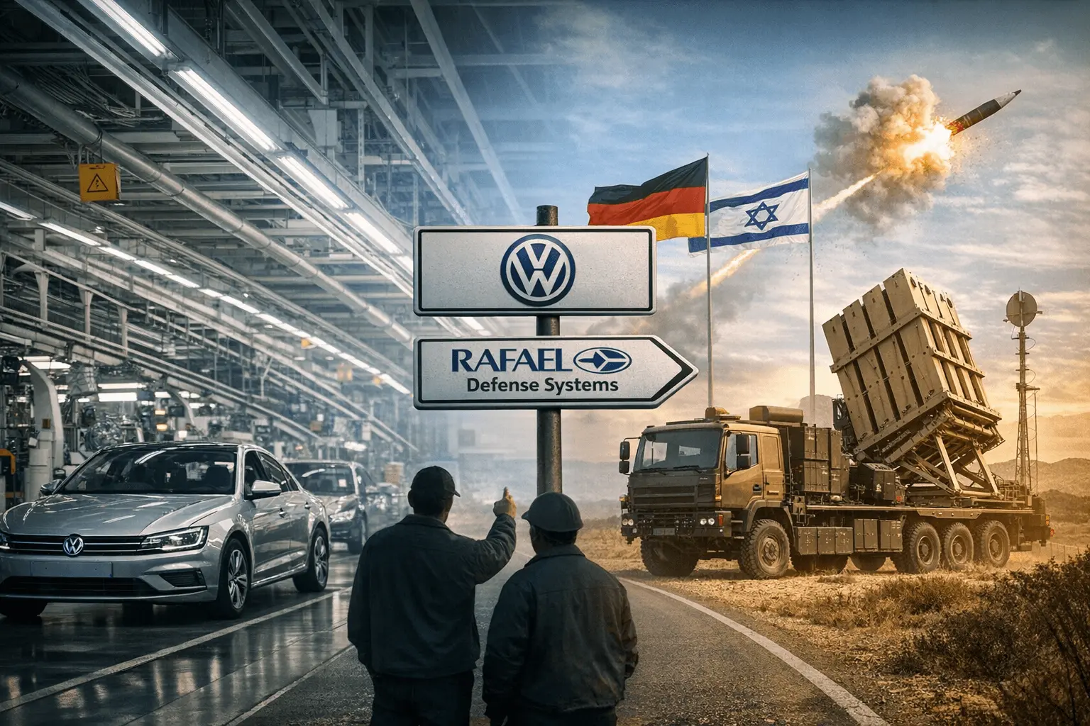 „Volkswagen“ gali pereiti prie gynybos: vietoje automobilių – „Iron Dome“ sistemos dalys