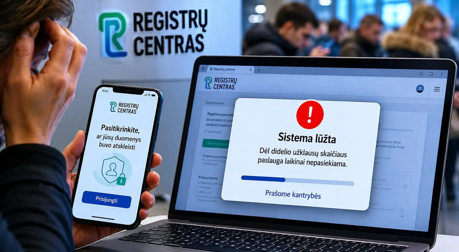 Registrų centras „lūžta“: gyventojai masiškai tikrina, ar jų duomenys nebuvo nutekinti