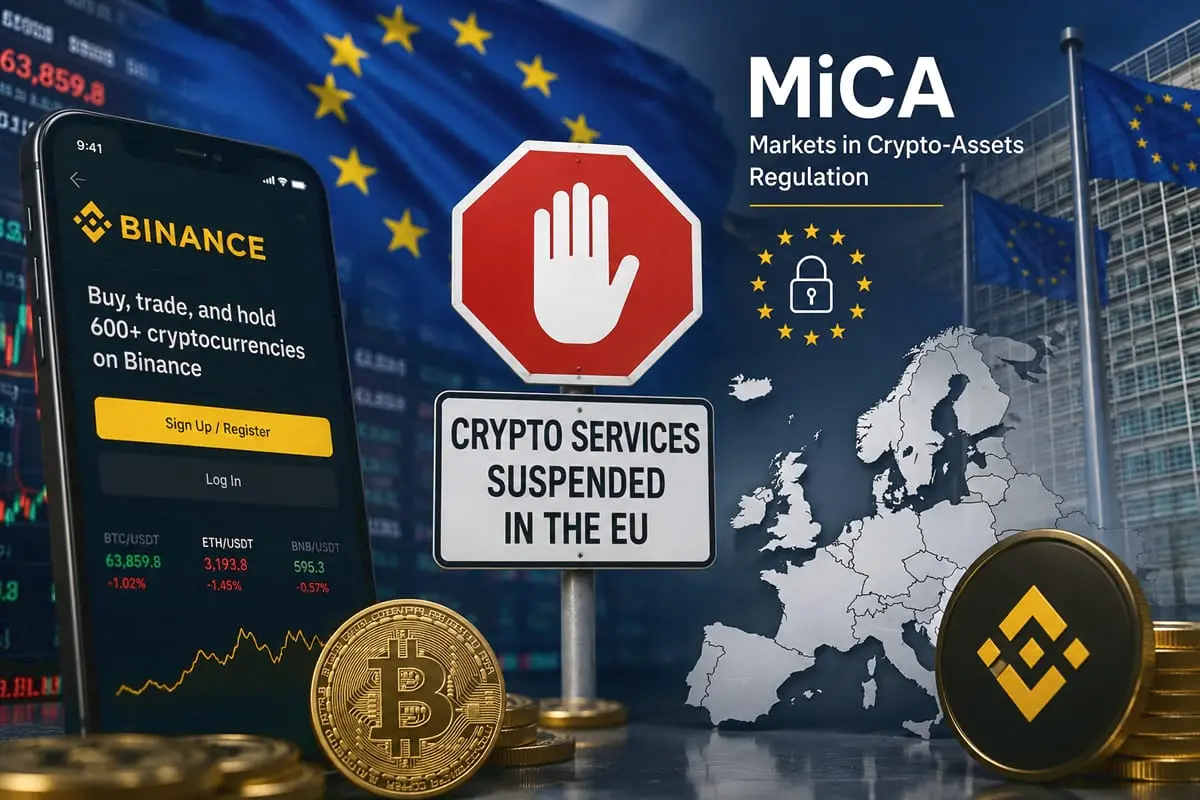 „Binance“ traukiasi iš ES rinkos: MiCA licencijos negavusi kriptobirža stabdo paslaugas Europoje