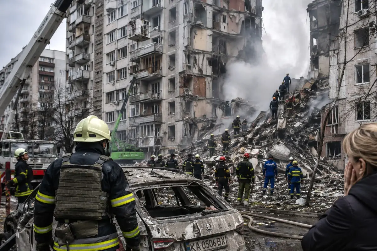 Kyjivo tragedija gilėja: po masinės Rusijos atakos žuvusiųjų skaičius išaugo iki 30