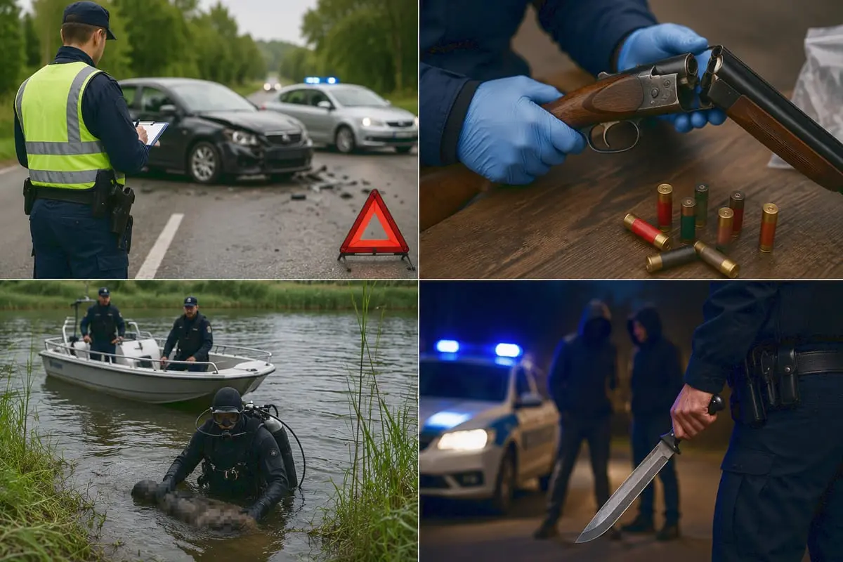 Sekmadienio suvestinė: Šilutėje upėje rastas kūnas, net trijuose namuose nelegalūs ginklai ir šoviniai
