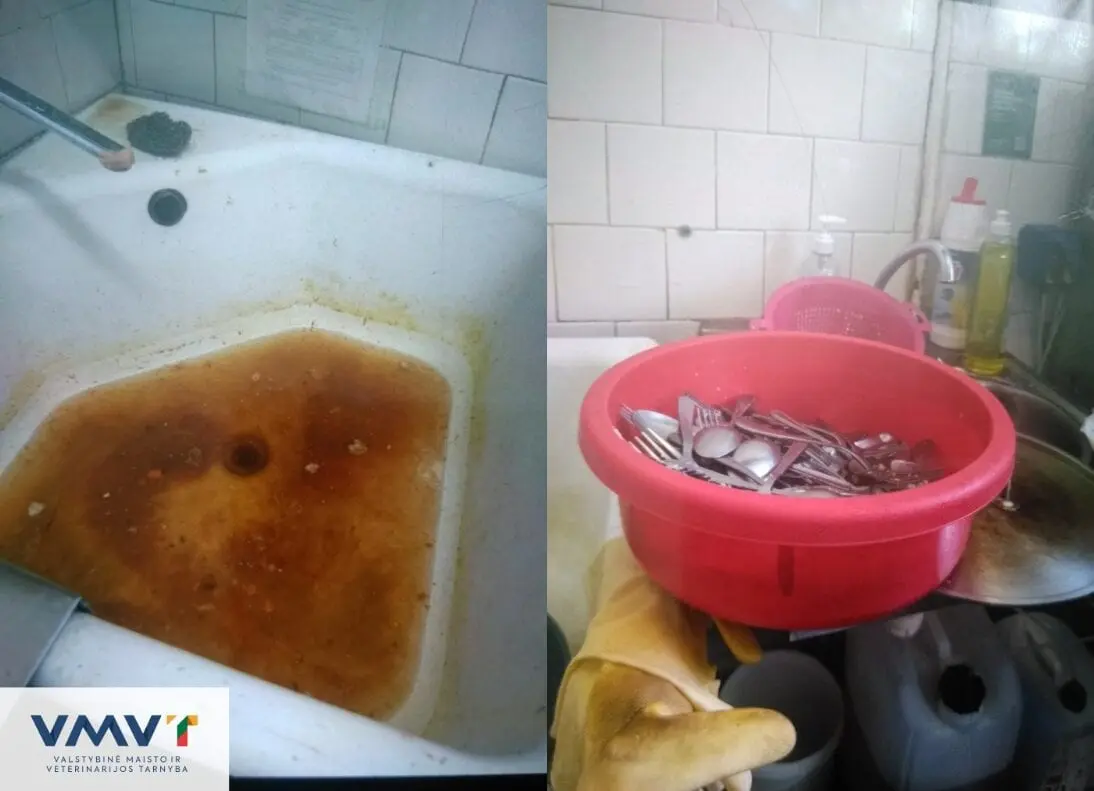 Antisanitarinės sąlygos Kauno gimnazijos virtuvėje: nešvara, maisto likučiai ir sustabdyta „Sotegos“ veikla