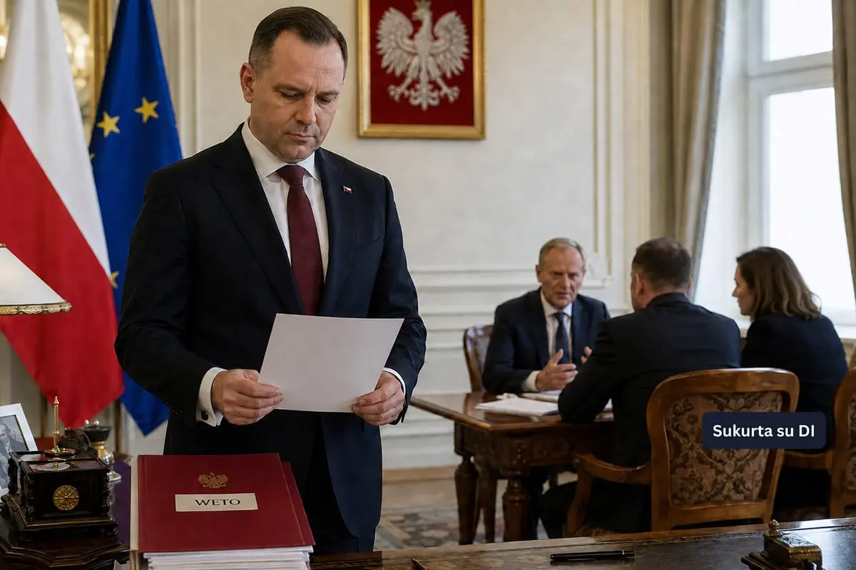 41 veto per metus: K. Nawrockis prezidentūrą pavertė Lenkijos dešiniųjų galios centru
