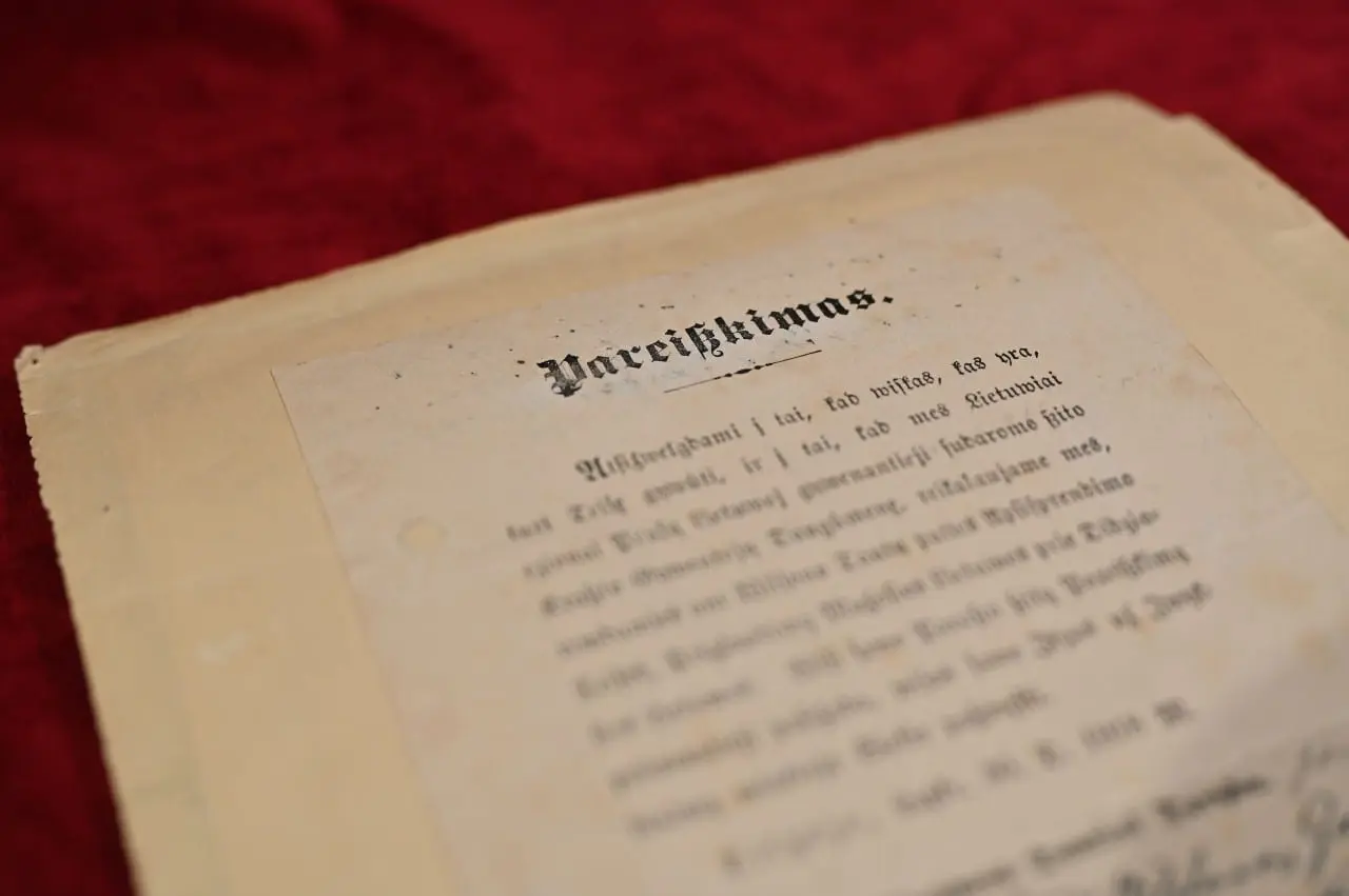 Originalusis 1918 metų Tilžės aktas: istorinės svarbos lobis, pasiekiamas tik Karo muziejuje