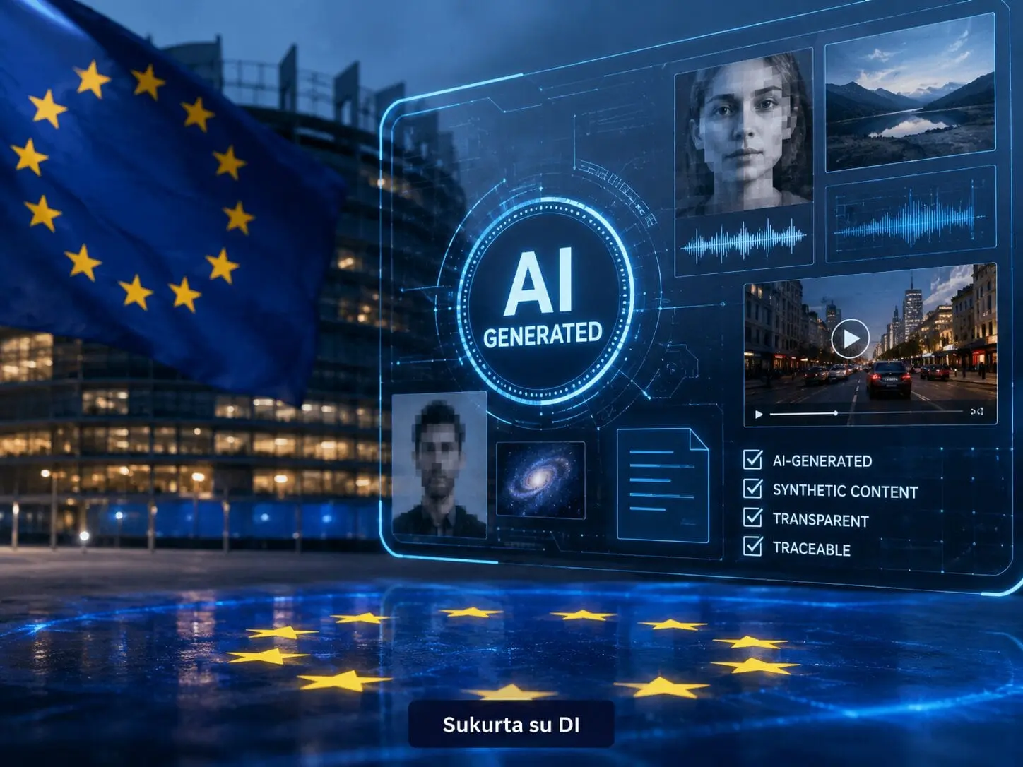 Europa siunčia signalą DI kūrėjams: sintetinis turinys turės būti greitai atpažįstamas