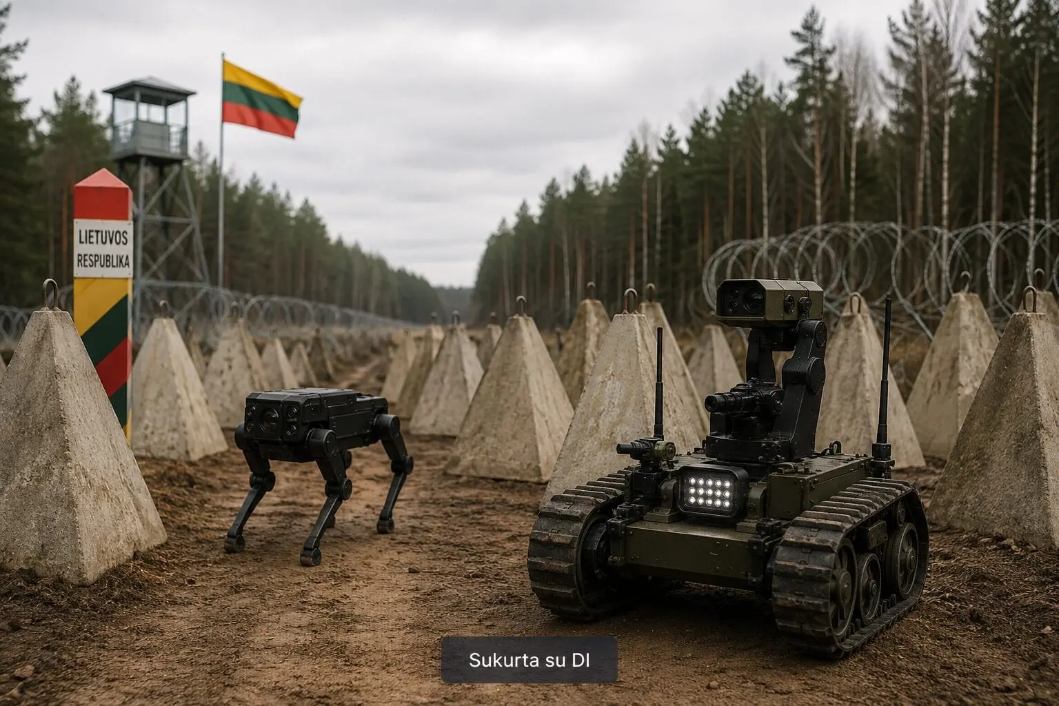 Lietuva ruošiasi naujam gynybos etapui: „drakono dantis“ pasienyje gali papildyti robotai