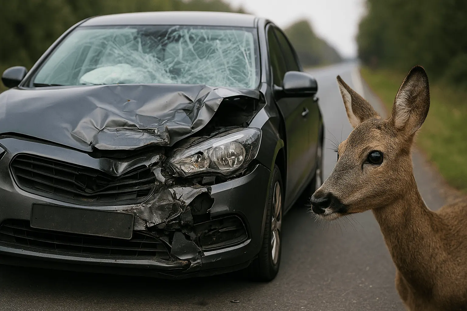 Vilnietis pasipiktinęs: partrenkus stirną negavo išmokos už sugadintą apdraustą automobilį