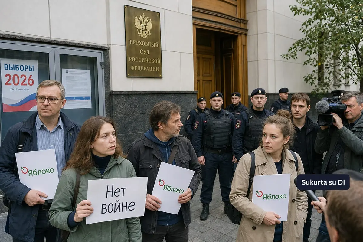 Rusijos Aukščiausiasis Teismas galutinai pašalino „Yabloko“ iš rinkimų – partijos vicepirmininkui skirta daugiau kaip 11 metų kalėjimo