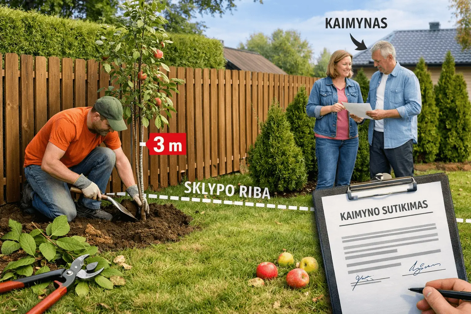 Kiek metrų nuo kaimyno galima sodinti medžius ir gyvatvores? Teisininkės komentaras