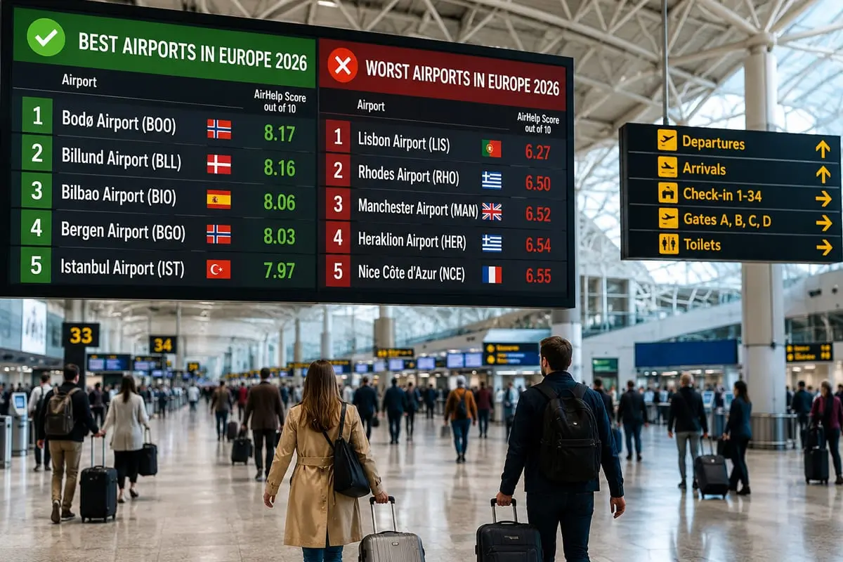 Europos oro uostų gėdos lenta: Lisabona smigo dugnan, o mažas Norvegijos oro uostas aplenkė didžiuosius gigantus