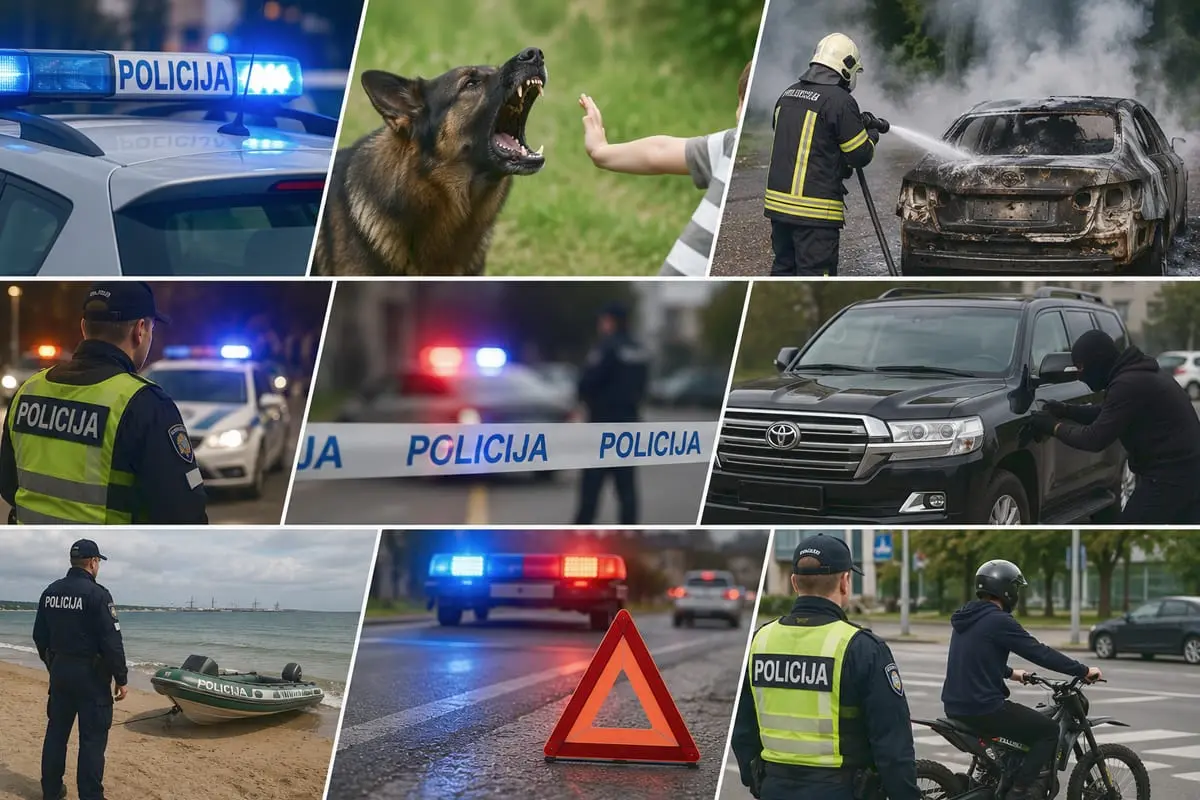 Savaitgalio policijos suvestinė: Vilniuje pareigūnas šovė į bėgusio automobilio ratą, Šakių rajone šuo apkandžiojo vaiką
