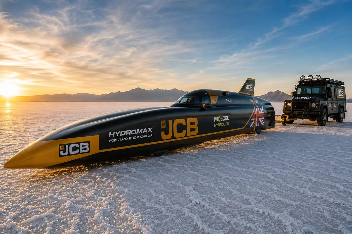 Vandeniliu varomas monstras taikosi į 560 km/val.: JCB nori savo rekordą pasiekti jau rugpjūtį
