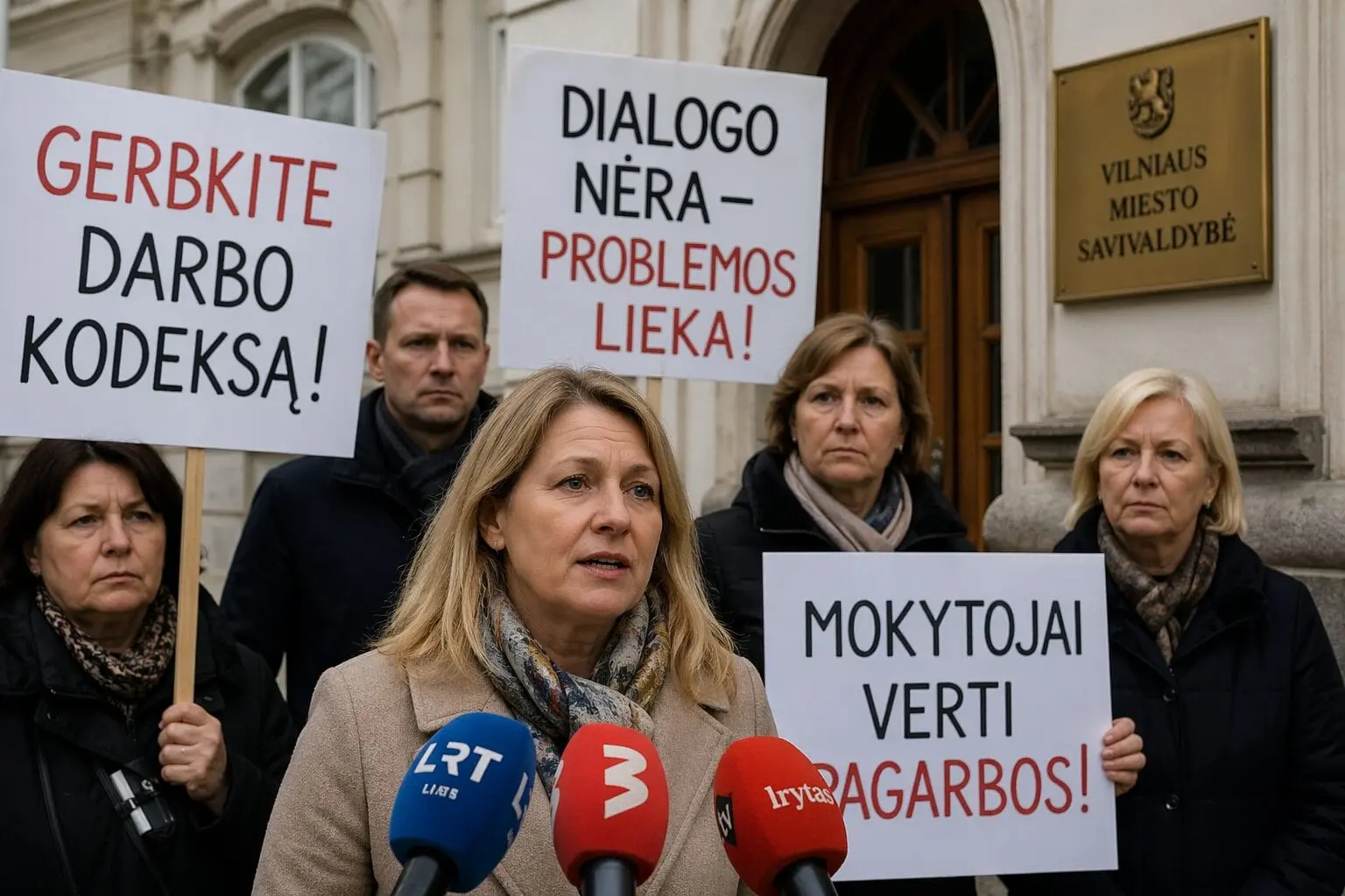 Įtampa sostinėje auga: savivaldybei – priekaištai vilkinant derybas su mokytojais