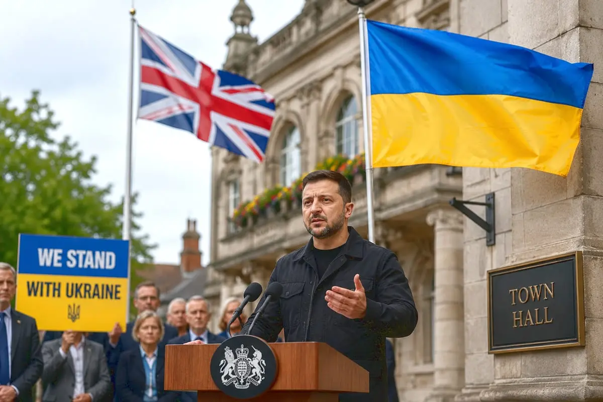 Ukrainos vėliavos sukėlė politinį karą Britanijoje: V. Zelenskis perspėja, kad mažas gestas gali sugriauti didelę draugystę