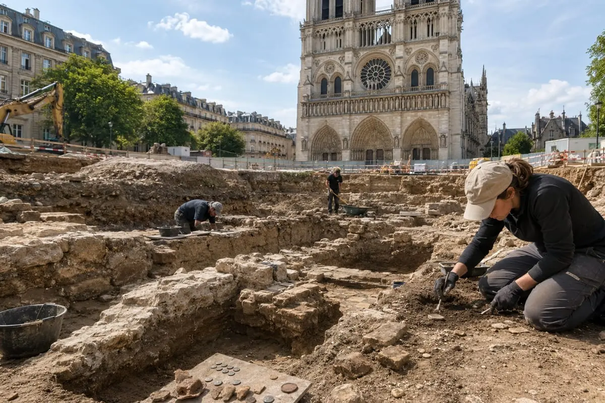 Notre Dame požemiuose atsivėrė senasis Paryžius: gaisras netikėtai atvėrė 1700 metų istoriją