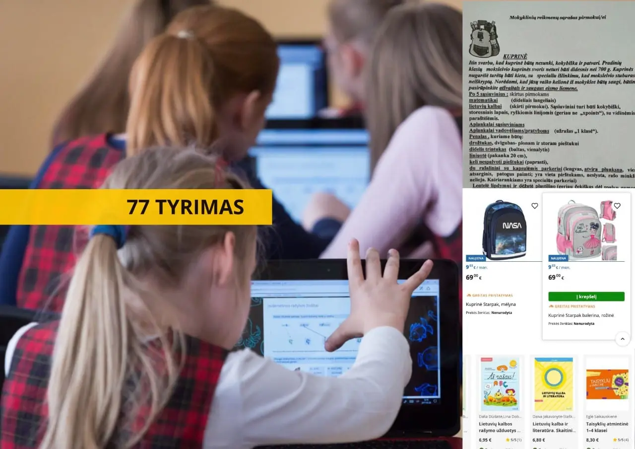 Pirmoko rugsėjo kaina: pradinukų tėvams gali prireikti apie 500 eurų