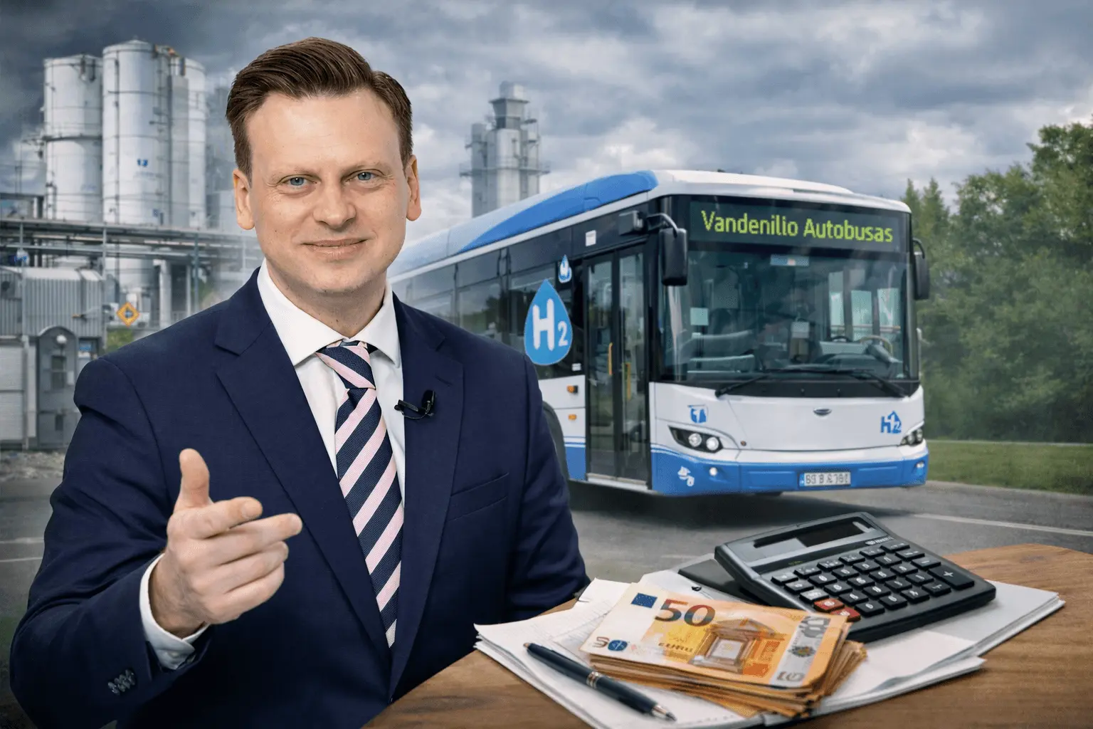Vilniuje – vandenilio autobusų planas: Benkunskas žada proveržį, opozicija teiraujasi kainos