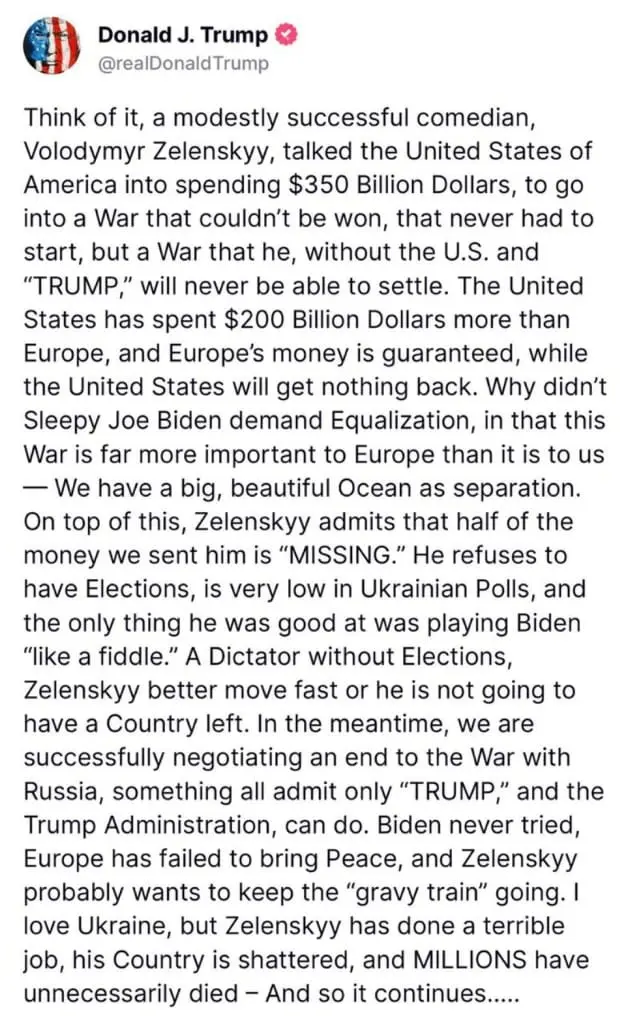 D. Trumpas kirto Zelenskiui: „Diktatorius be rinkimų“