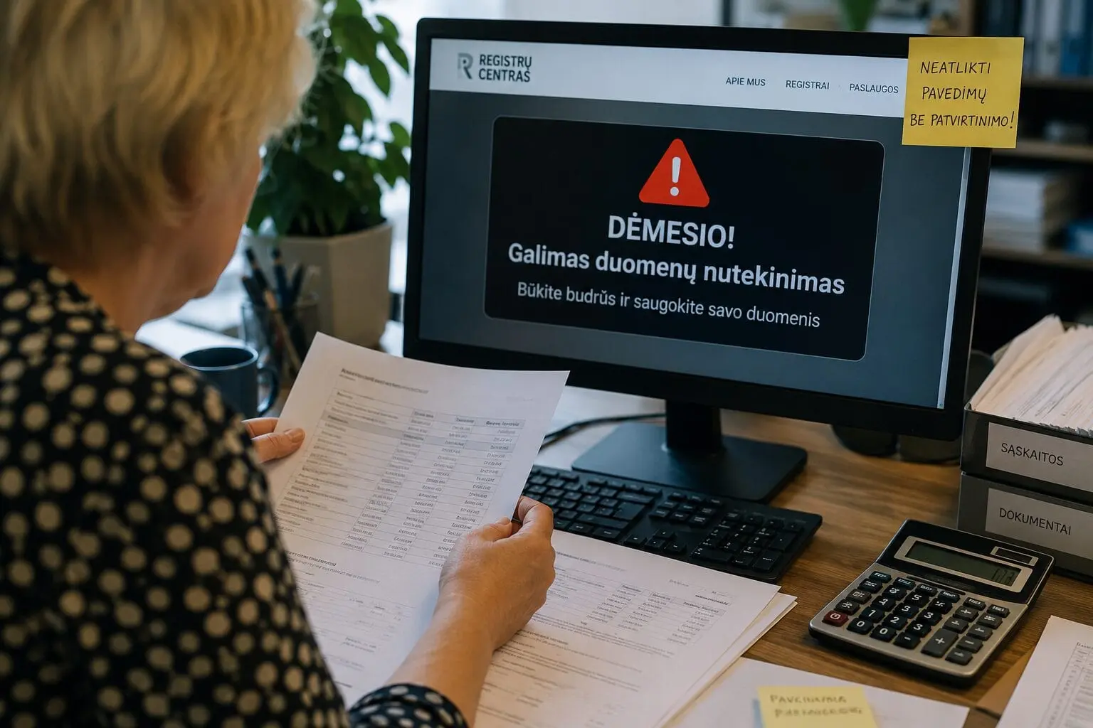 Po incidento Registrų centre – perspėja buhalterius ir verslus: neapsigaukite
