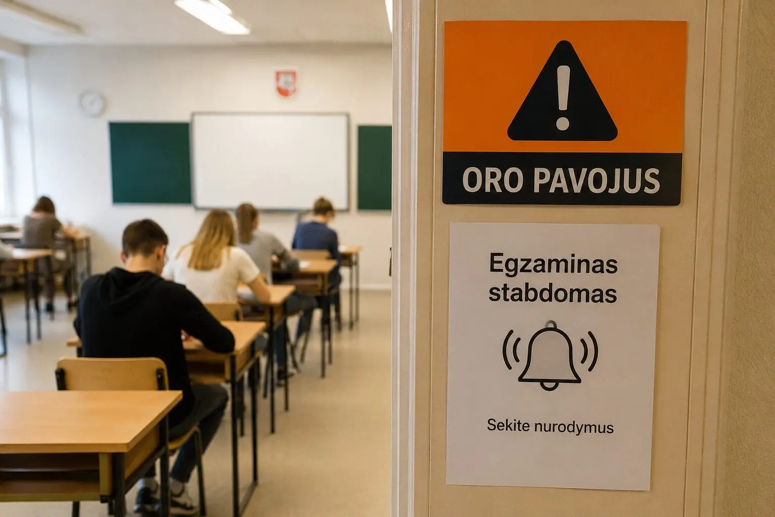 Per oro pavojų egzaminai gali būti stabdomi: abiturientams numatyti du pasirinkimai