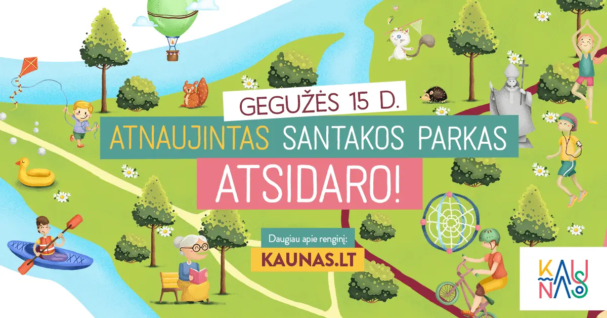 Atidaromas atsinaujinęs Santakos parkas kviečia šeimas piknikui