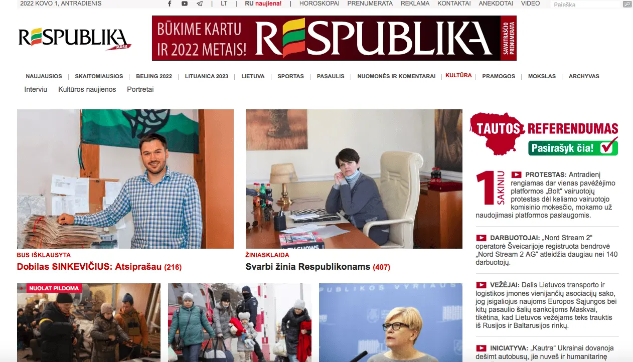 Lietuvos paštas, „Iki ir „Rimi stabdo prekybą „Respublika ir „Vakaro žinios laikraščiais. Papildyta 2022-03-07