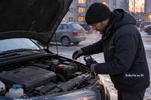 Automobilis sunkiai užsiveda ryte: kaip įvertinti akumuliatoriaus būklę?