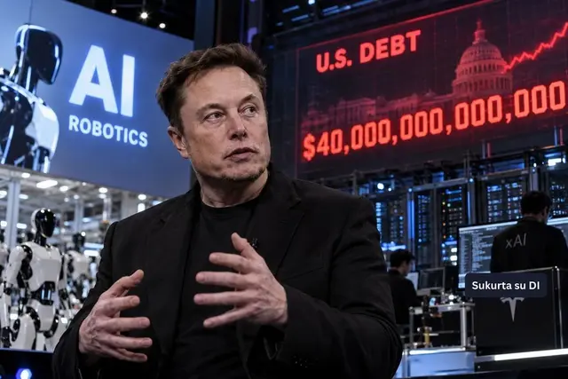Elonas Muskas: be dirbtinio intelekto ir robotų JAV „1000 proc.“ bankrutuos