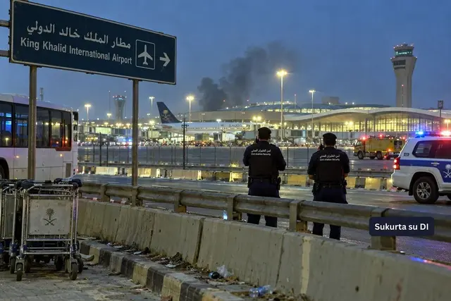 Husiai grasina Saudo Arabijos oro uostams: po smūgių Rijade žuvo žmonių, sutriko skrydžiai
