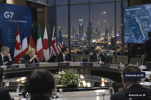 G7 ragina husius nutraukti smūgius Saudo Arabijai ir reikalauja Irano nebeginkluoti grupuotės