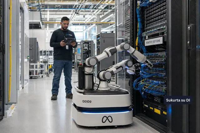 „Meta“ duomenų centruose bando robotines rankas: manoma kad jos pakeis apie 80 procentų dabartinių darbuotojų