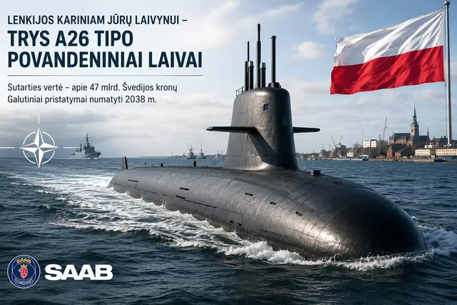 Lenkija stiprina Baltijos jūros gynybą: užsisakė tris A26 tipo povandeninius laivus