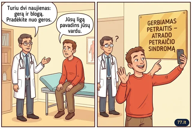 – Turiu dvi naujienas: gerą ir blogą.
– Pradėkite nuo geros.
– Jūsų ligą pavadins jūsų vardu.