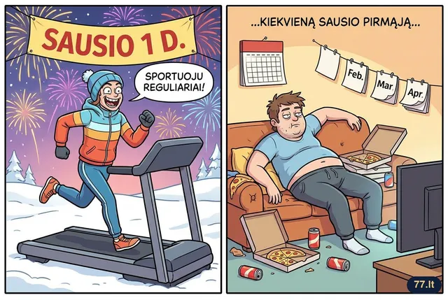 Sportuoju reguliariai. Kiekvieną sausio pirmąją.