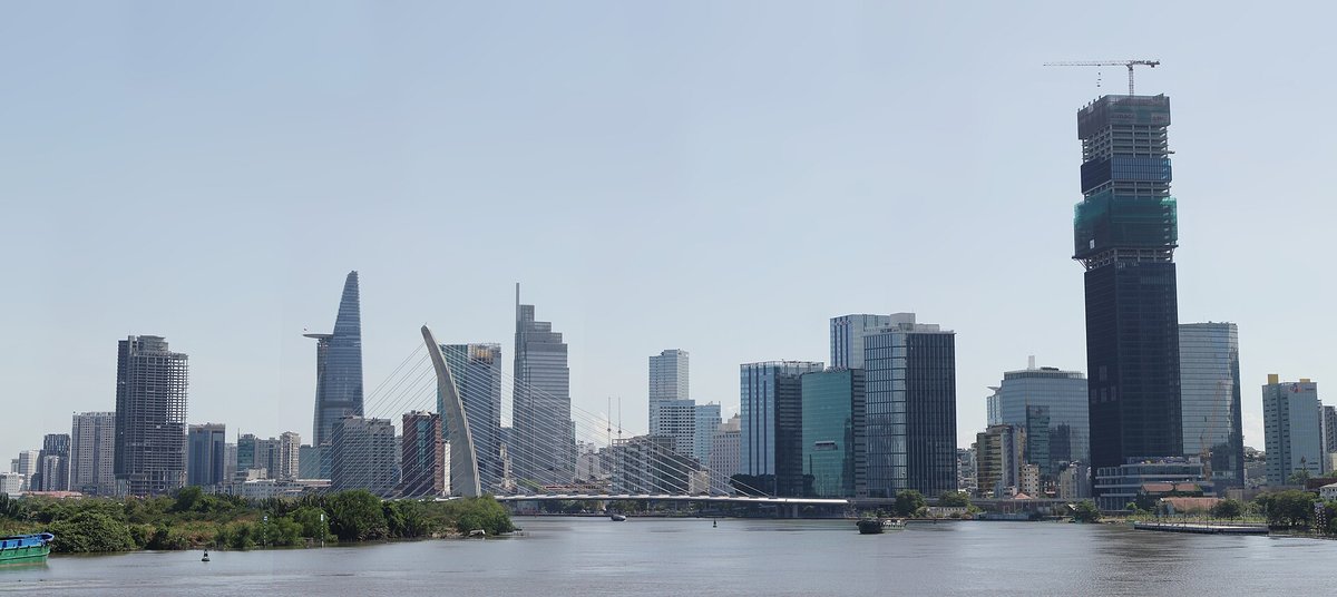 Hošimino miesto panorama nuo Saigono upės
