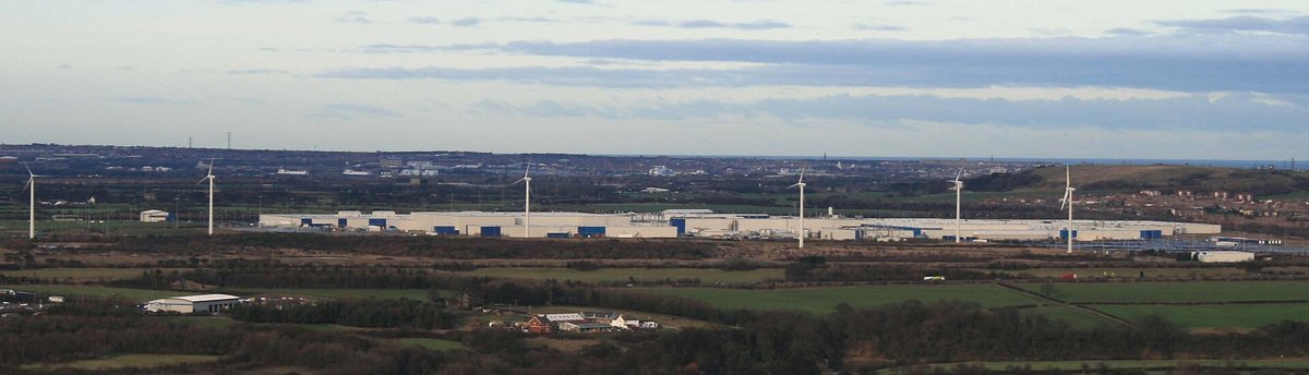 „Nissan“ automobilių gamykla Sanderlande, Anglijoje, panorama
