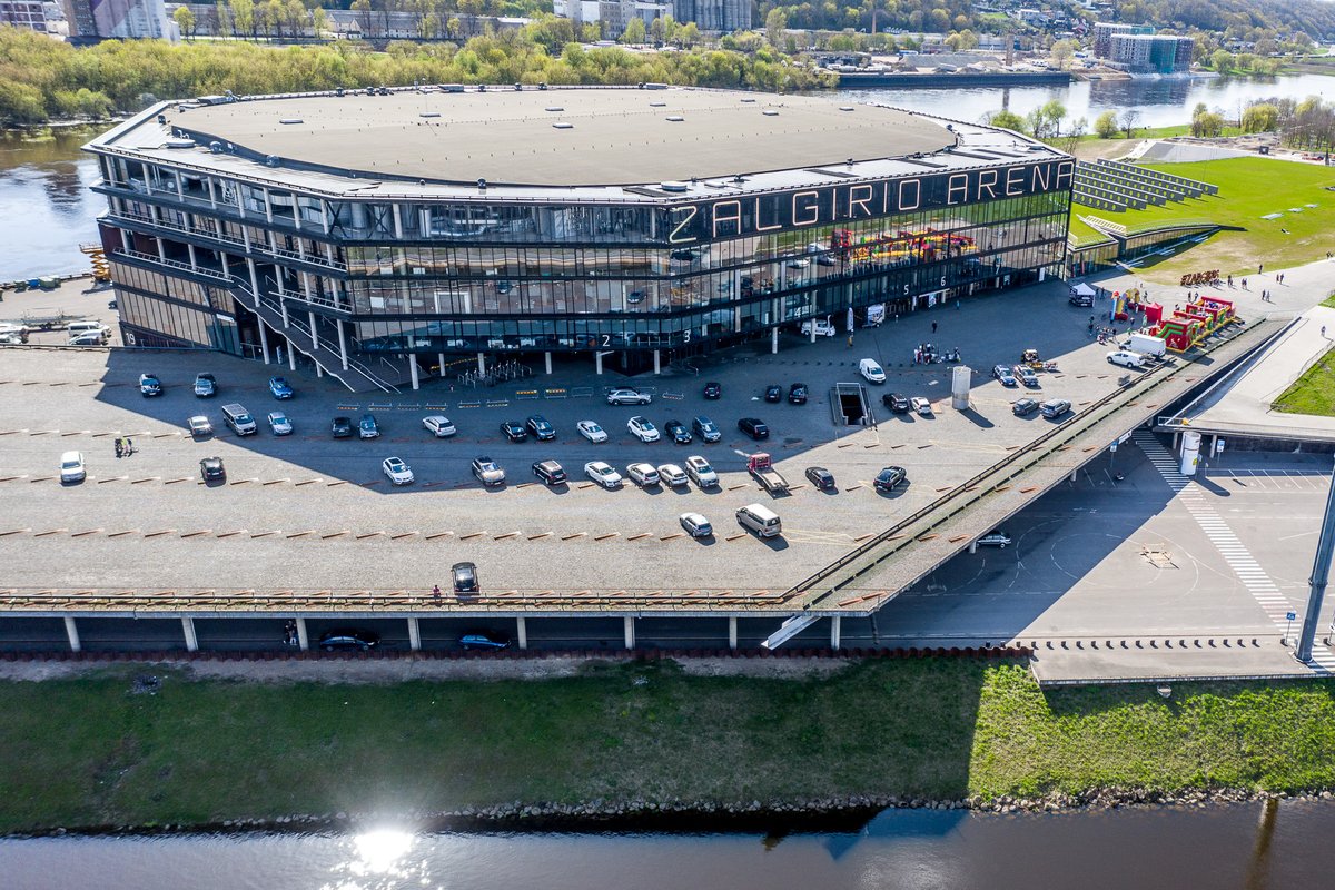 Žalgirio arena Kaune iš paukščio skrydžio