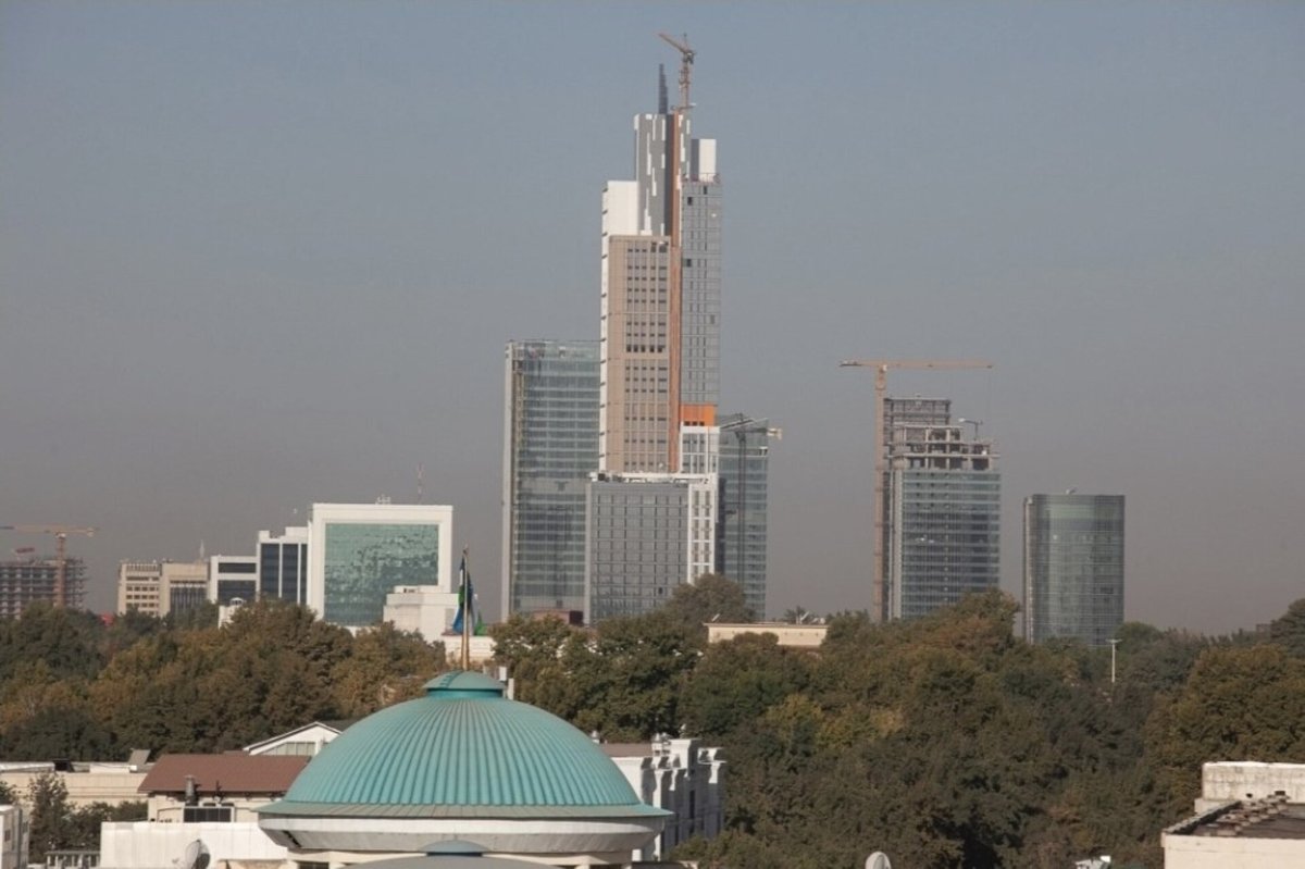 Naujieji „Tashkent City“ kvartalo dangoraižiai Taškente