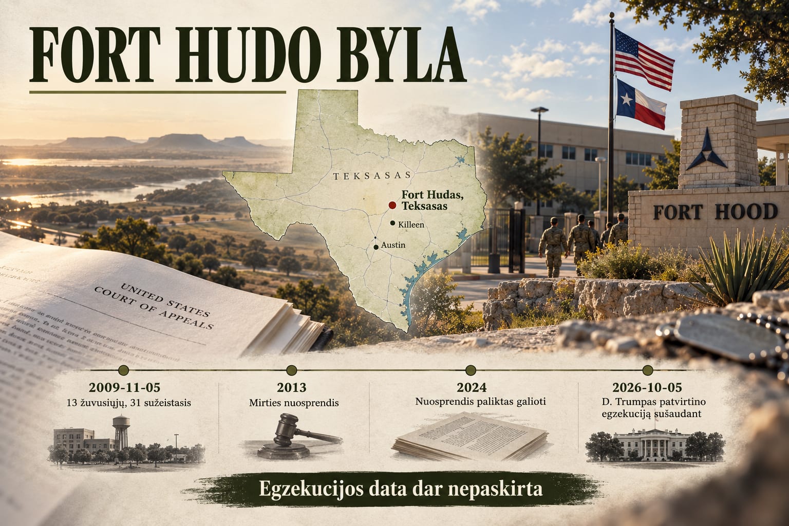 Šaudymas Fort Hud bazėje