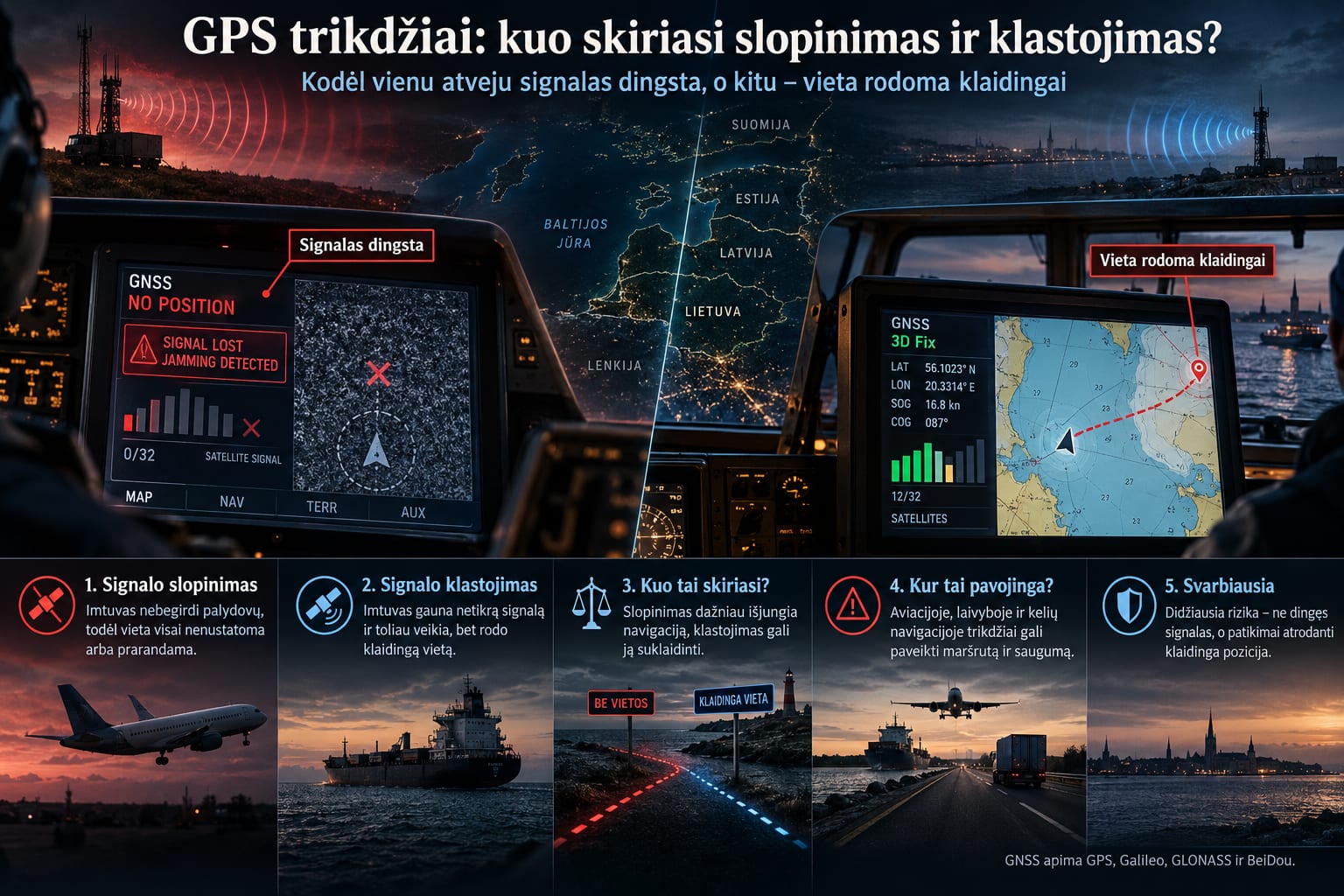 GPS trikdžiai gali navigaciją išjungti
