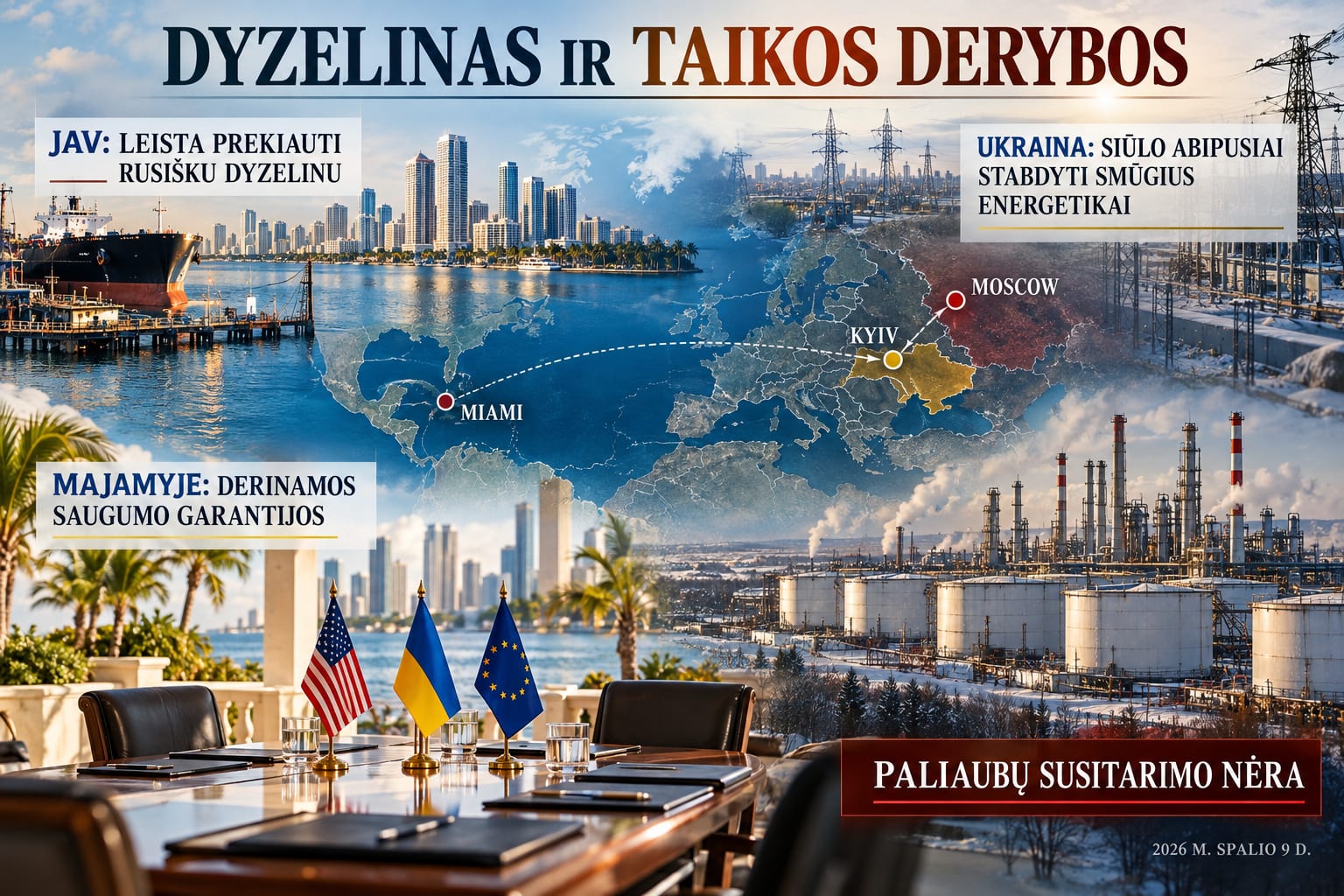 Volodymyras Zelenskis griežtai sukritikavo JAV sprendimą leisti prekybą rusišku dyzelinu