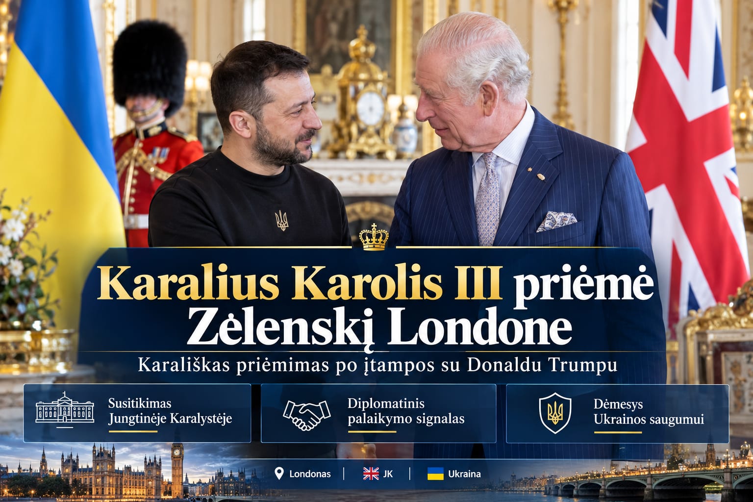 Ukrainos prezidentas Londone susitiko su karaliumi Karoliu III
