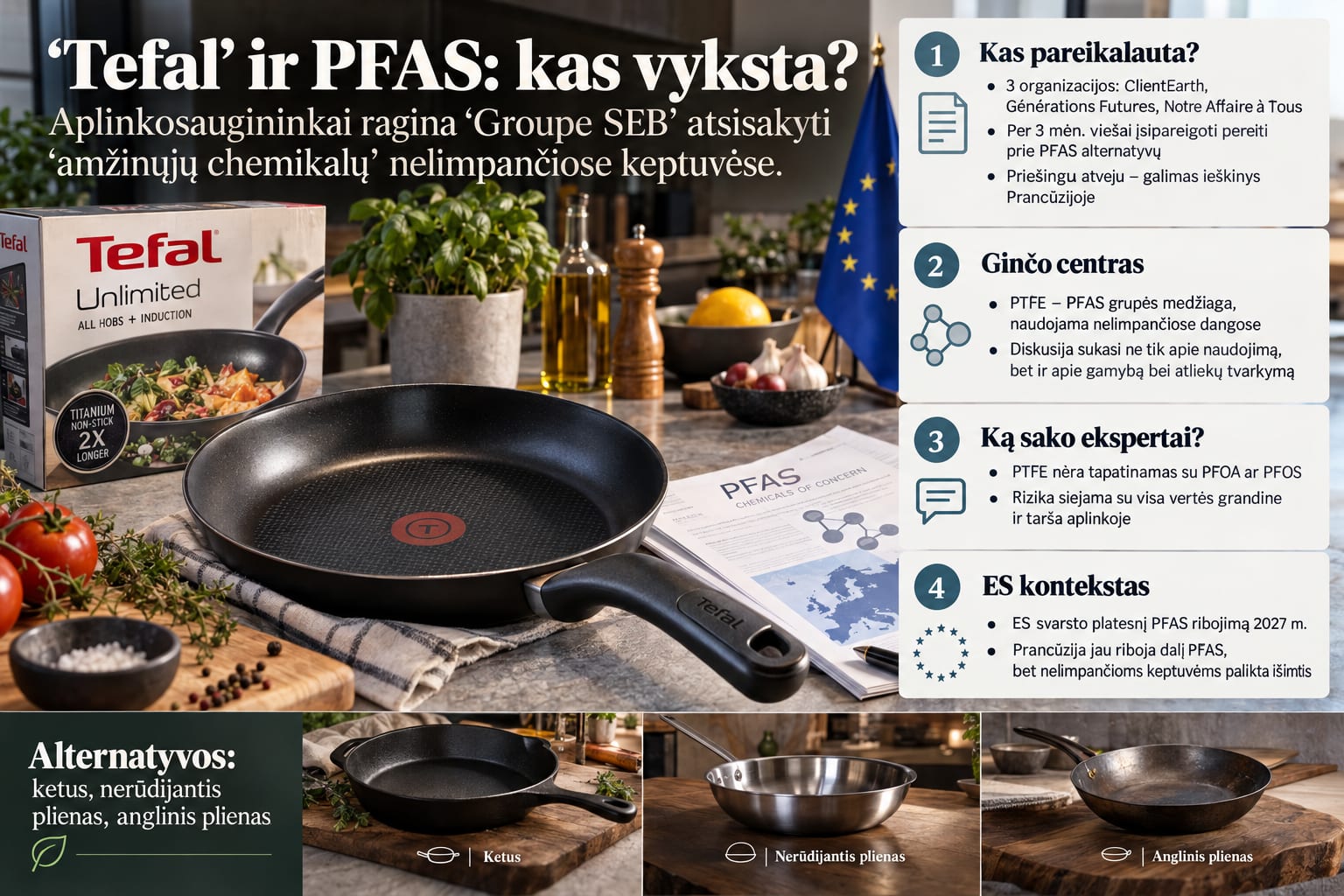 Tefal keptuvės